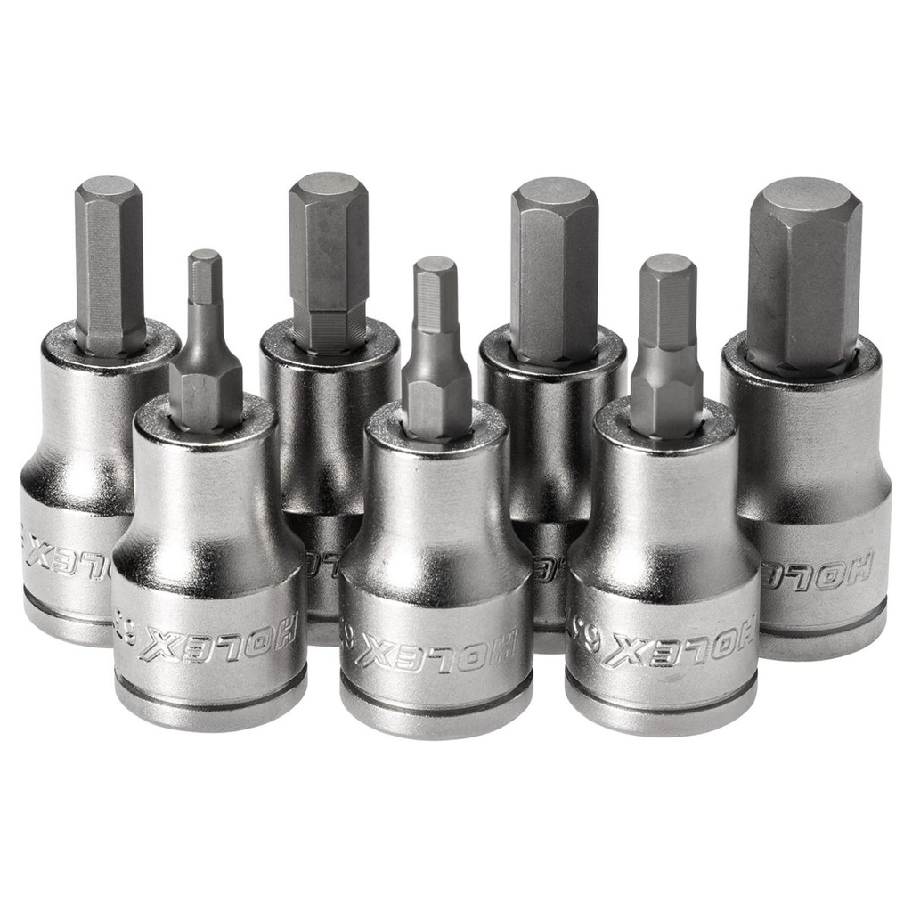 [GAI-HT-SOCK-00007] Set of Hexagon Bit Sockets 3/8 inch Drive 7 Pieces (634825 3/8)